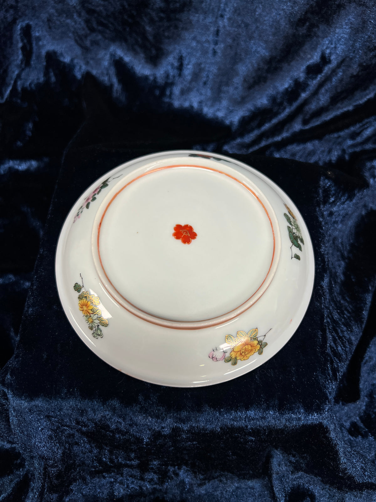 Antique Japanese Eggshell Porcelain Teacup and Saucer - Thousand Flowers and Landscape - Meiji Period