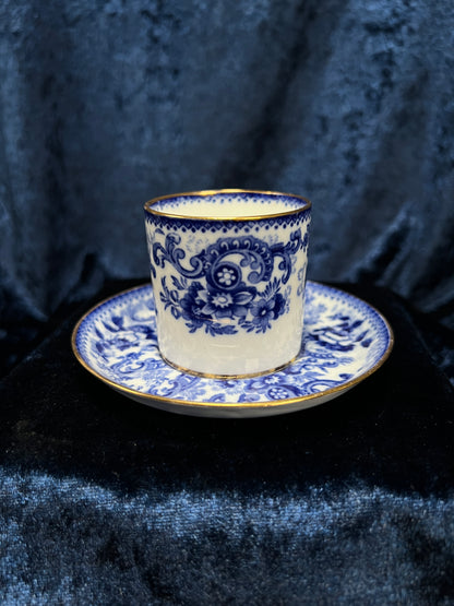 Vintage Fine Bone China Espresso Cup and Saucer - Coalport Dalmere Navy Floral
