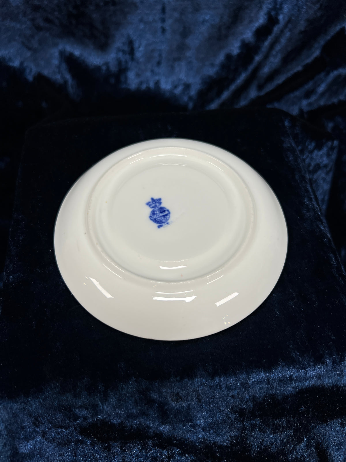 Vintage Fine Bone China Espresso Cup and Saucer - Coalport Dalmere Navy Floral