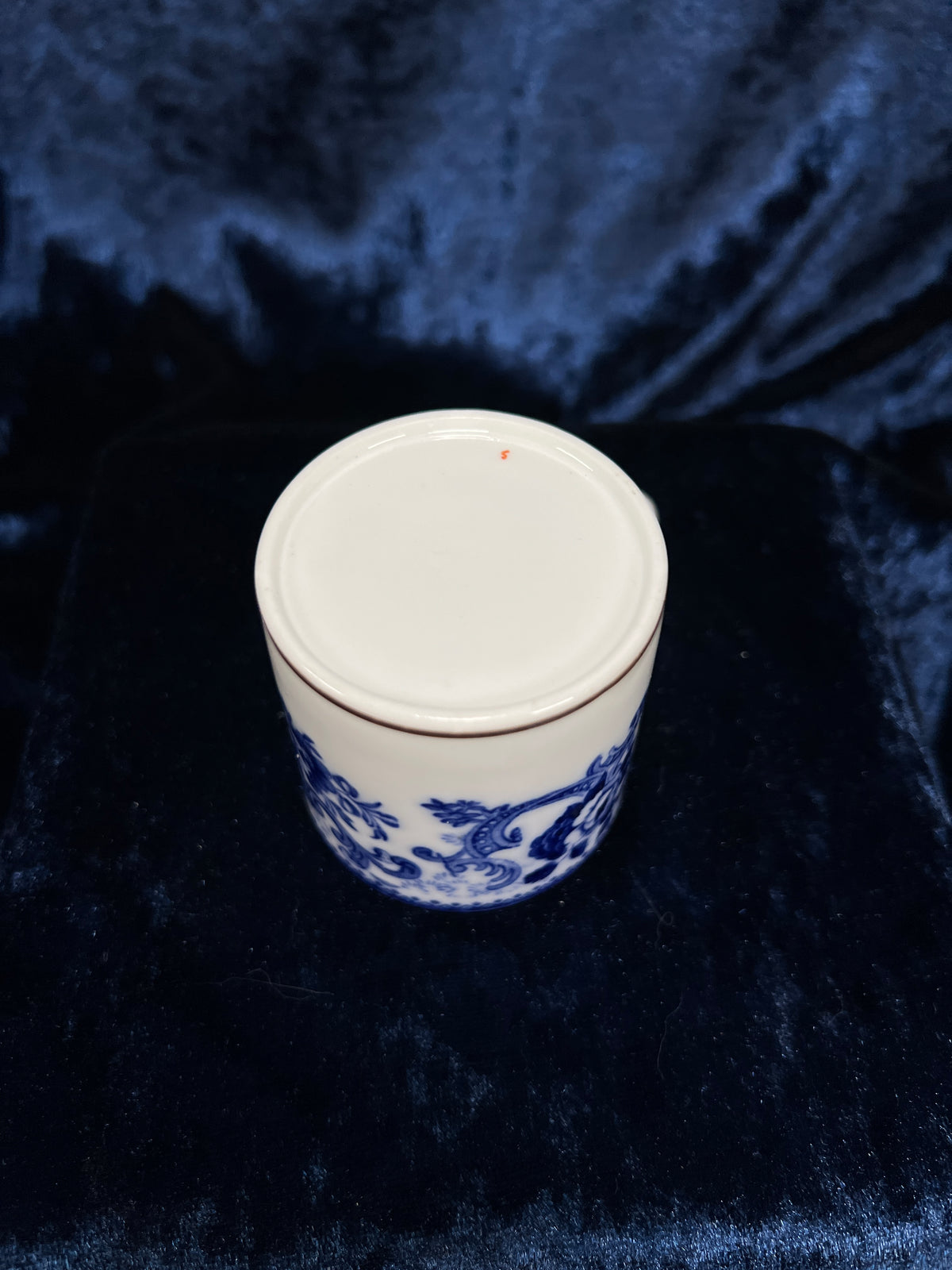 Vintage Fine Bone China Espresso Cup and Saucer - Coalport Dalmere Navy Floral