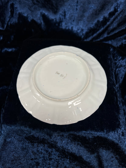 Vintage Japanese Demitasse Cup and Saucer Set - Green and Purple Floral Gold Trim