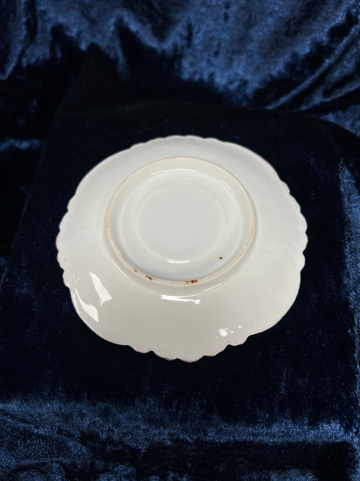 Vintage Ceramic Demitasse Cup and Saucer - Thorned Handle Floral Gold Edge