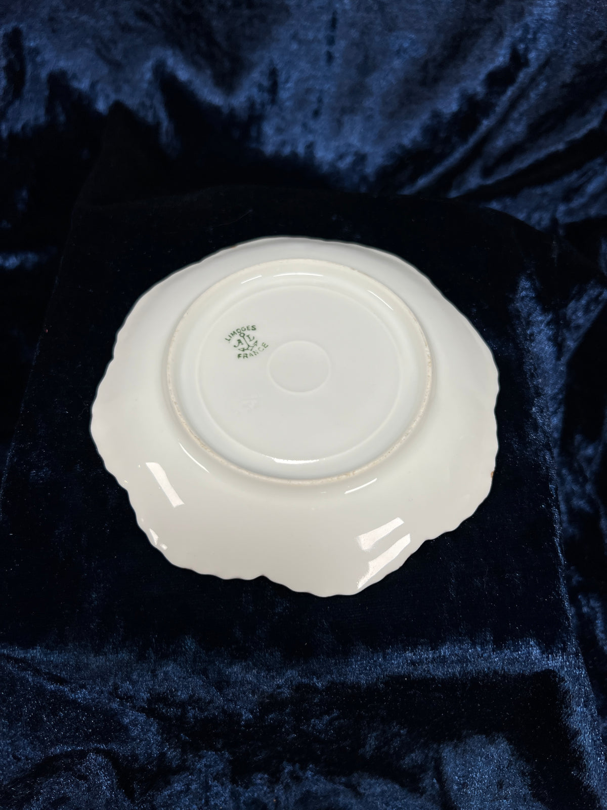 Vintage Limoges Demitasse Teacup Saucer Set - Pink-Purple Tulip Design with Stand