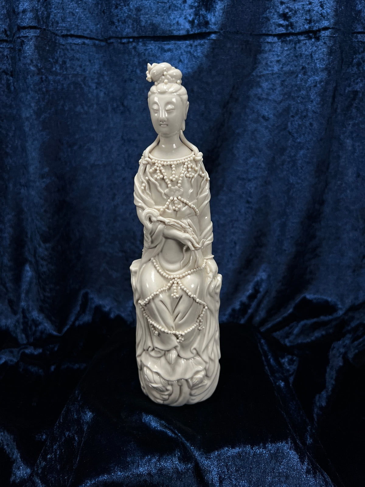 Vintage Chinese Guanyin Figurine - White Porcelain Buddhist Bodhisattva