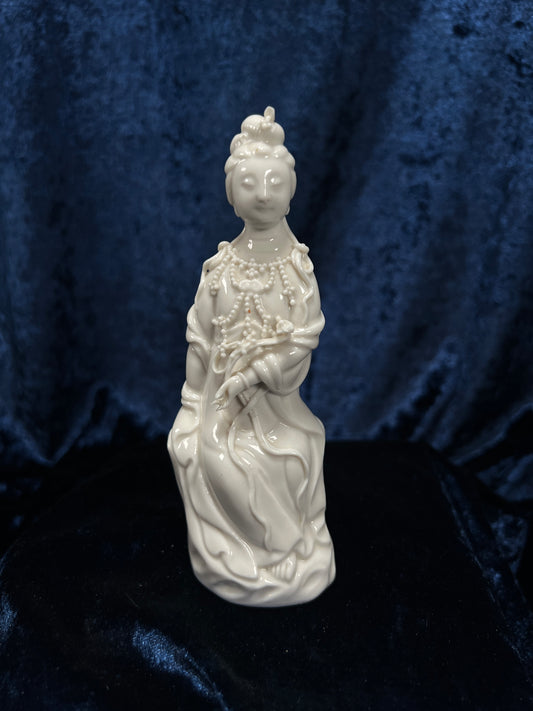 Vintage Chinese Porcelain Guanyin Figurine - White Bodhisattva of Compassion