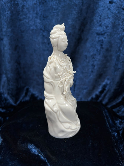 Vintage Chinese Porcelain Guanyin Figurine - White Bodhisattva of Compassion