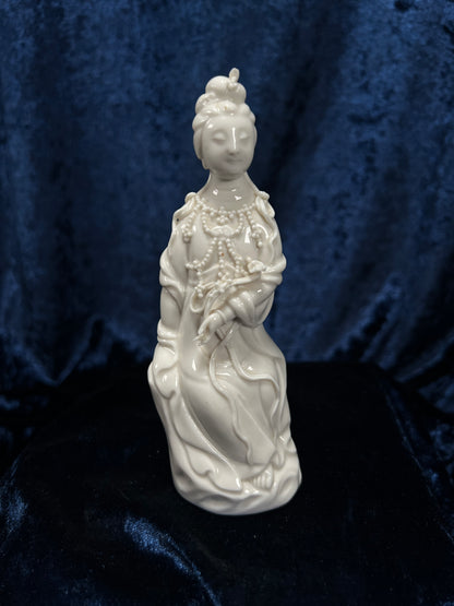 Vintage Chinese Porcelain Guanyin Figurine - White Bodhisattva of Compassion