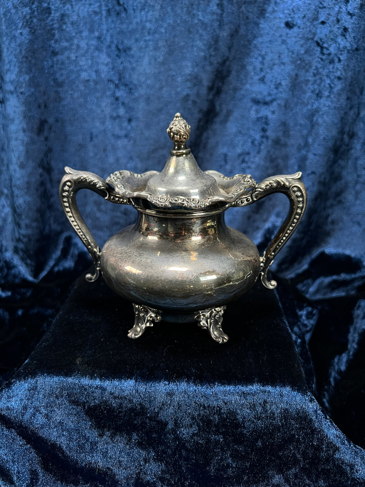 Vintage Silver-Plated Creamer and Sugar Bowl Set - Ornate Footed Tea Service