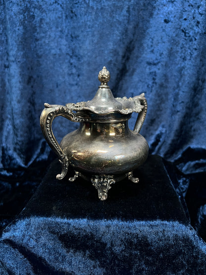 Vintage Silver-Plated Creamer and Sugar Bowl Set - Ornate Footed Tea Service