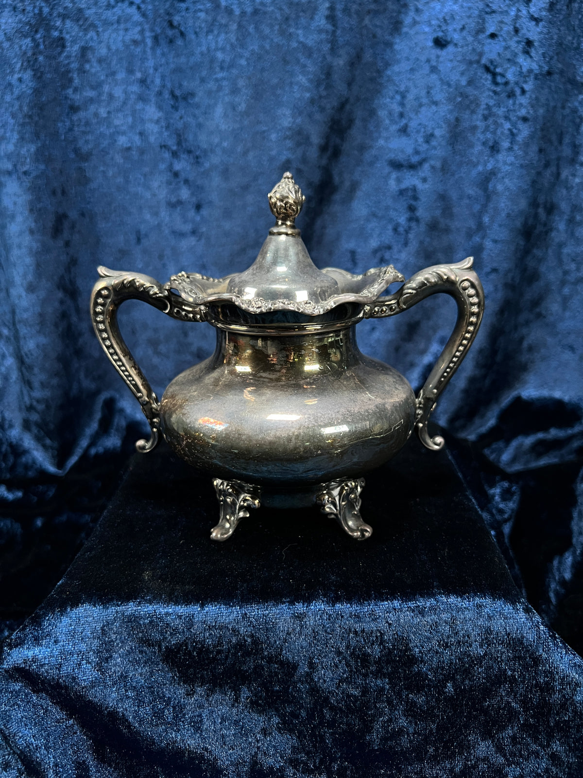 Vintage Silver-Plated Creamer and Sugar Bowl Set - Ornate Footed Tea Service