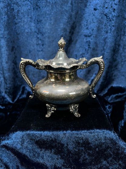 Vintage Silver-Plated Creamer and Sugar Bowl Set - Ornate Footed Tea Service