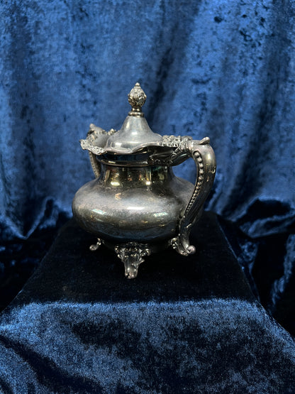 Vintage Silver-Plated Creamer and Sugar Bowl Set - Ornate Footed Tea Service