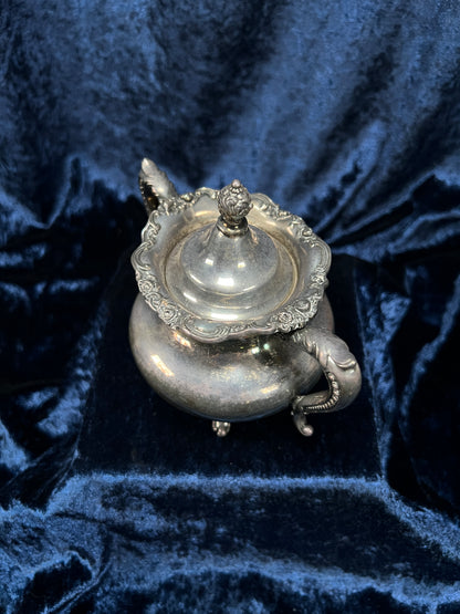 Vintage Silver-Plated Creamer and Sugar Bowl Set - Ornate Footed Tea Service