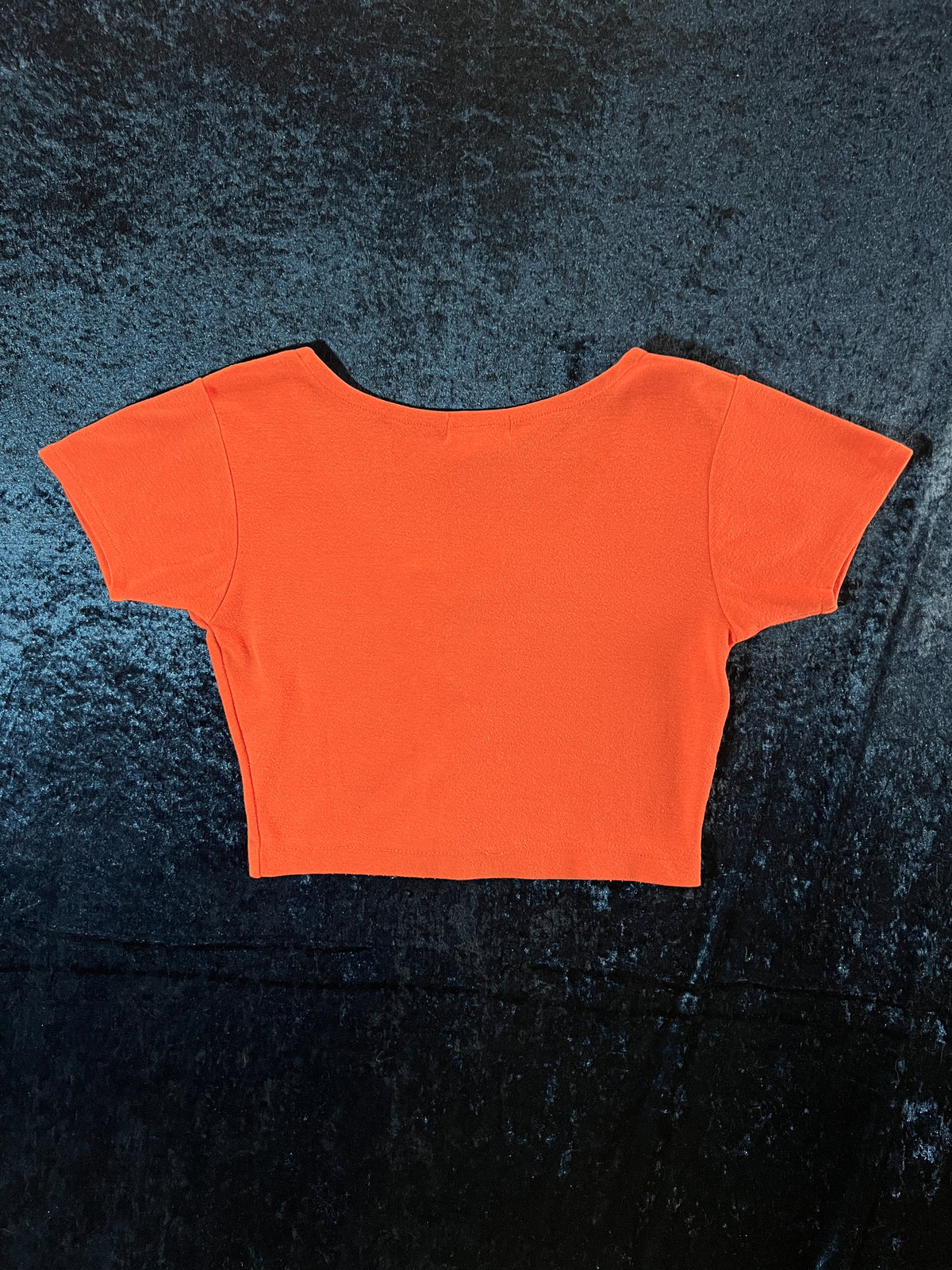Vintage Cristina Cotton-Blend Lace Front Crop Top - Orange - Medium