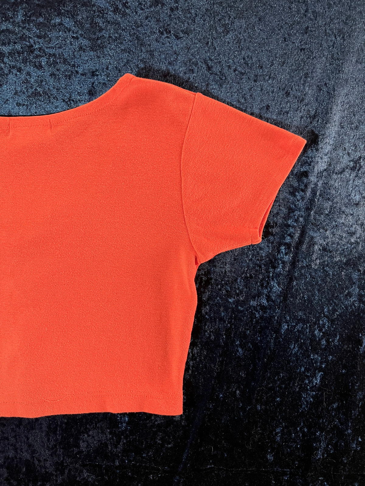 Vintage Cristina Cotton-Blend Lace Front Crop Top - Orange - Medium