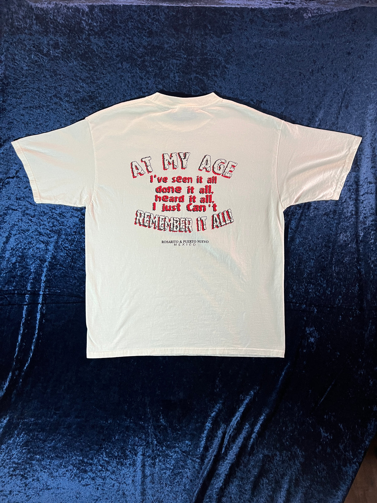 Vintage Yazbek Cotton Souvenir T-Shirt - At My Age - X-Large