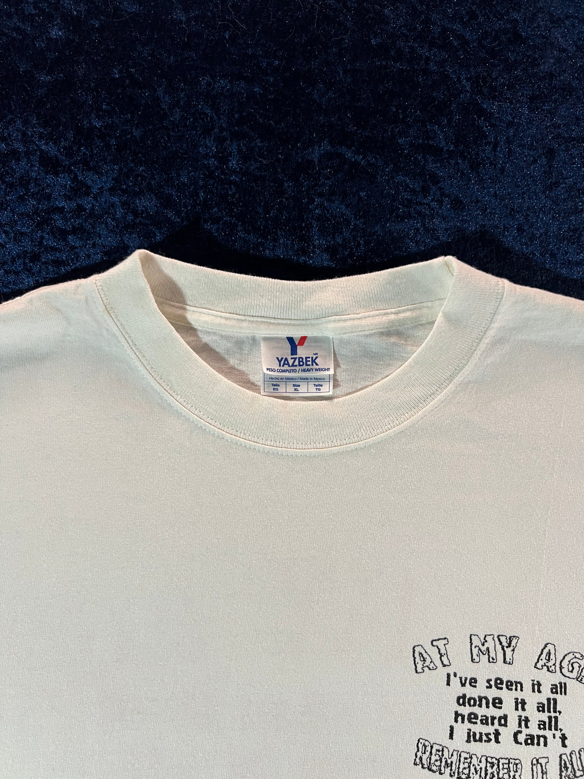 Vintage Yazbek Cotton Souvenir T-Shirt - At My Age - X-Large