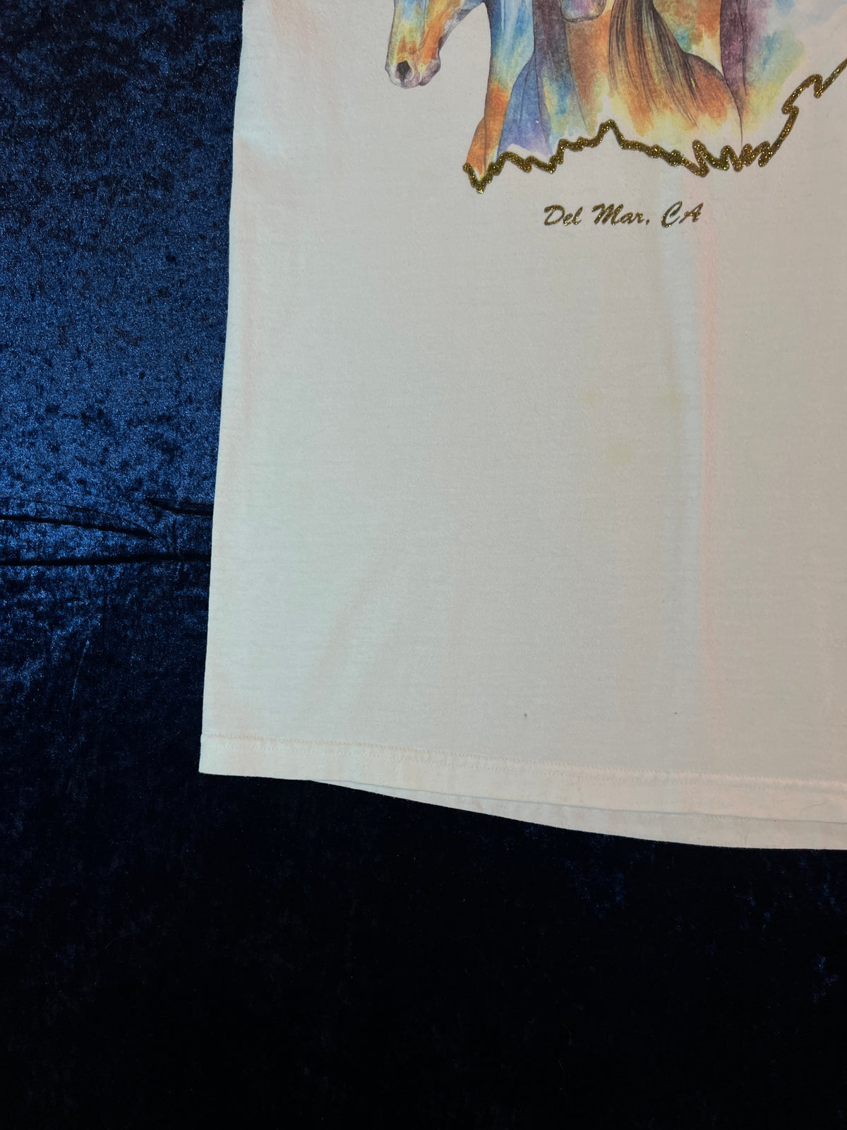 Vintage Fruit of the Loom Souvenir T-Shirt - Del Mar Painted Horses Graphic - Large