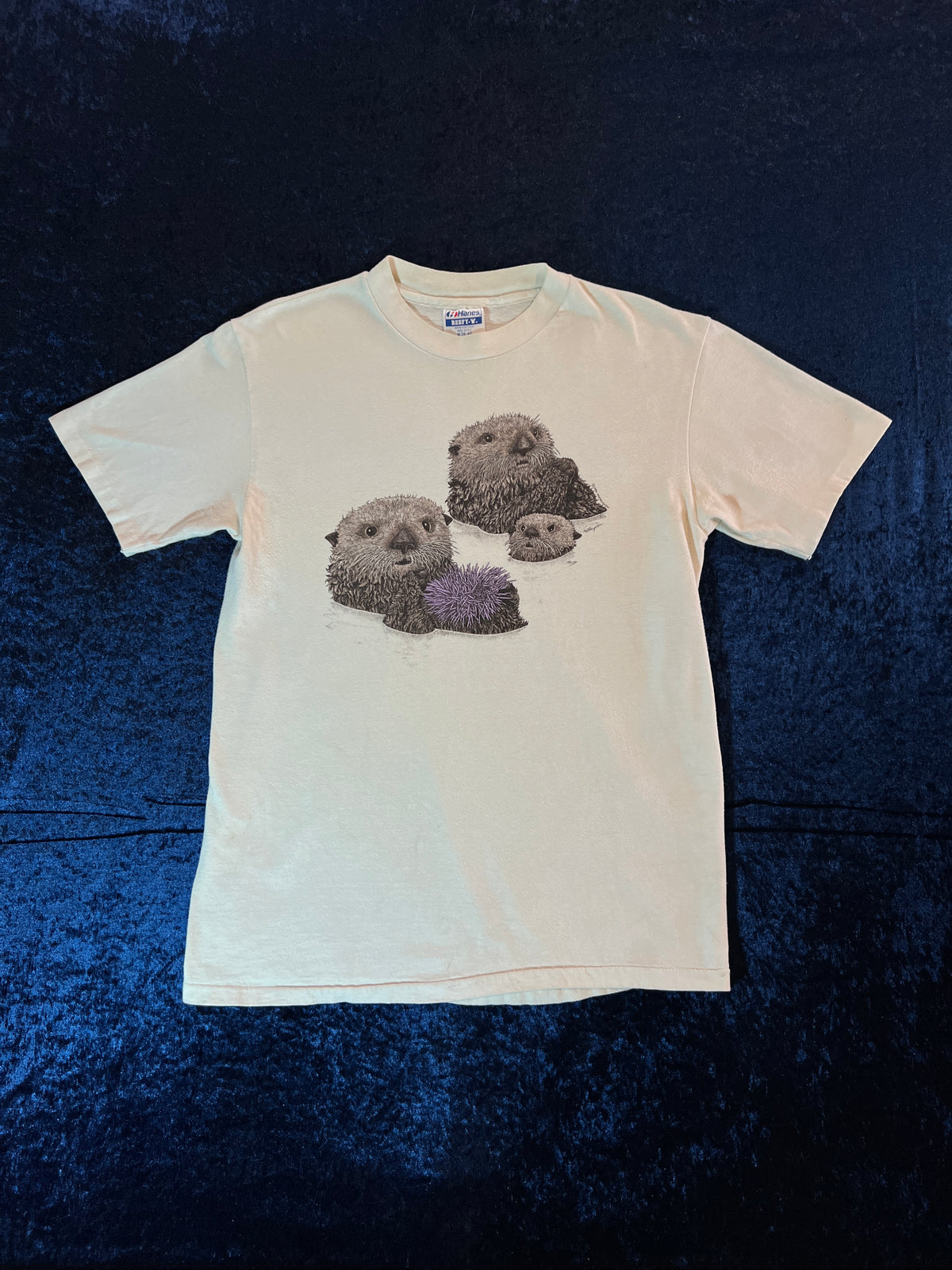 Vintage Hanes Cotton T-Shirt - Sea Otter Souvenir Graphic - Medium