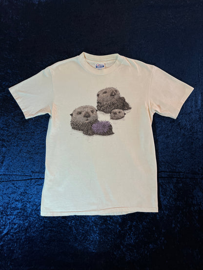 Vintage Hanes Cotton T-Shirt - Sea Otter Souvenir Graphic - Medium