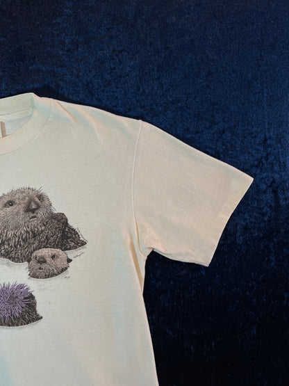Vintage Hanes Cotton T-Shirt - Sea Otter Souvenir Graphic - Medium