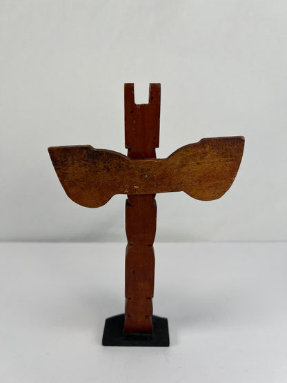Vintage Souvenir - Hand Carved Totem Pole with Moveable Wings - Made in The Republic of China - 8"