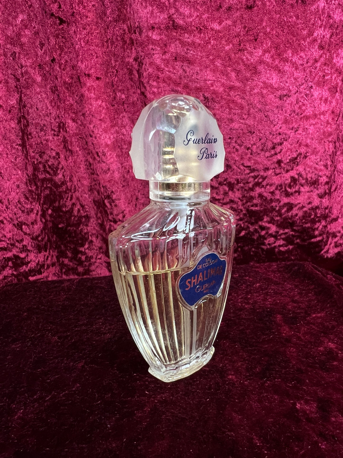 Vintage Glass Perfume Bottle - Guerlain Shalimar Eau de Cologne Paris