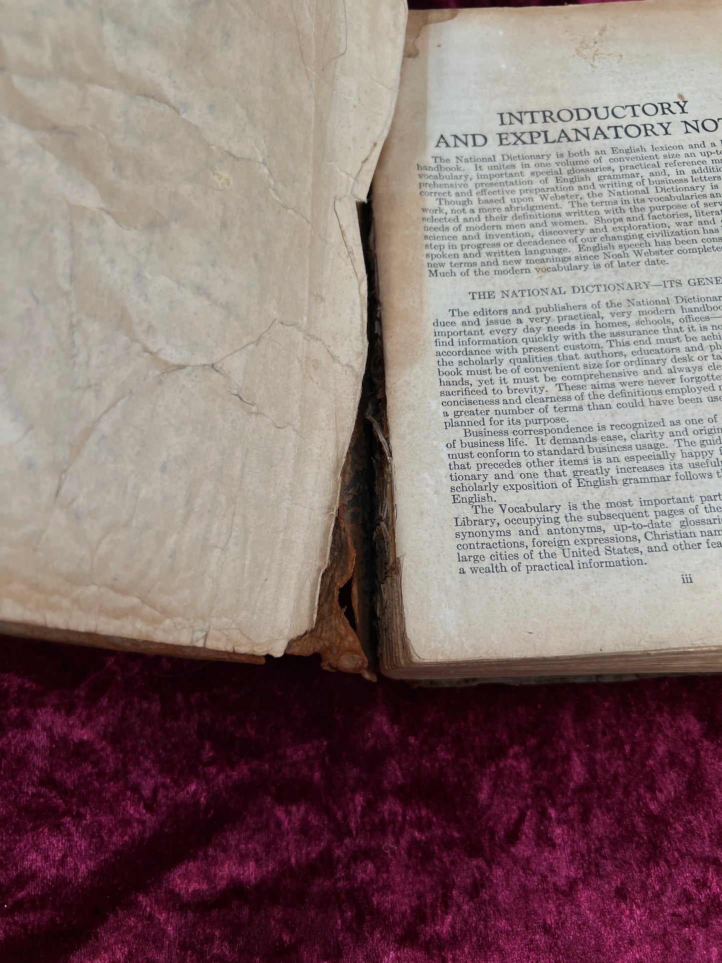 Vintage Leather Bound Dictionary Book - 1930 Popular Dictionary Reference
