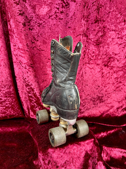 Vintage Leather Roller Skates – Black Leather - Chicago Wheels and Sure-Grip Trucks
