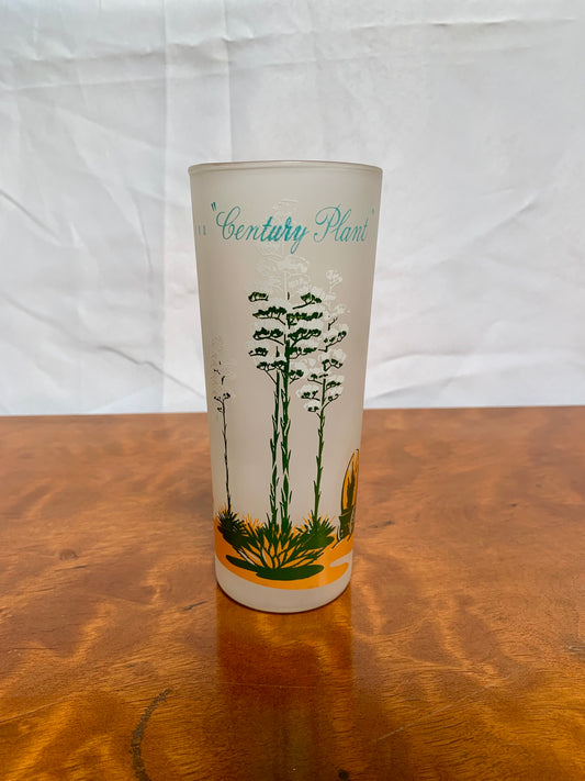 1950s Blakely Gas & Oil Company Frosted Highball Tumbler - Arizona Century Plant