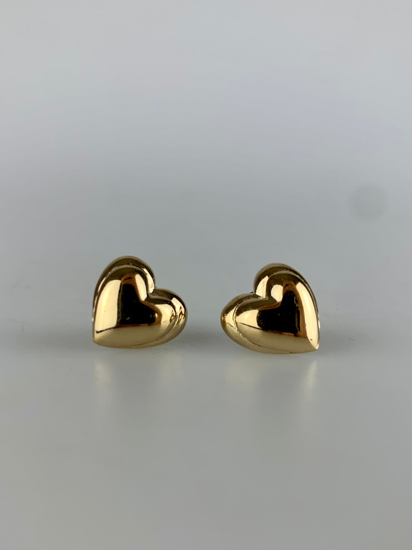 Vintage Avon Gold Tone Double Heart Stud Earrings