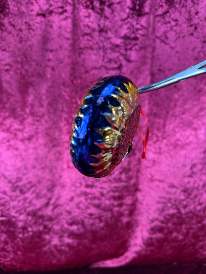 Vintage Christmas - Handblown Glass Ornament - Bumble Bee on Sunflower - Czech Republic