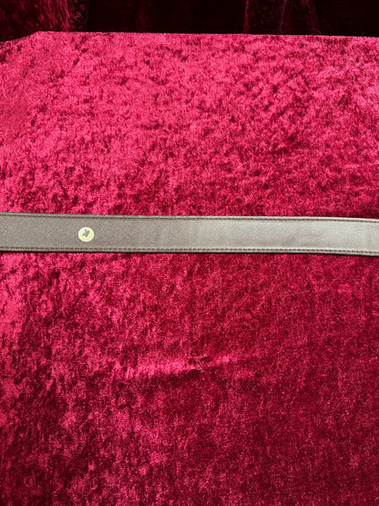 Vintage Leather Belt – Black Alligator Embossed with Silver Buckle - Size 30
