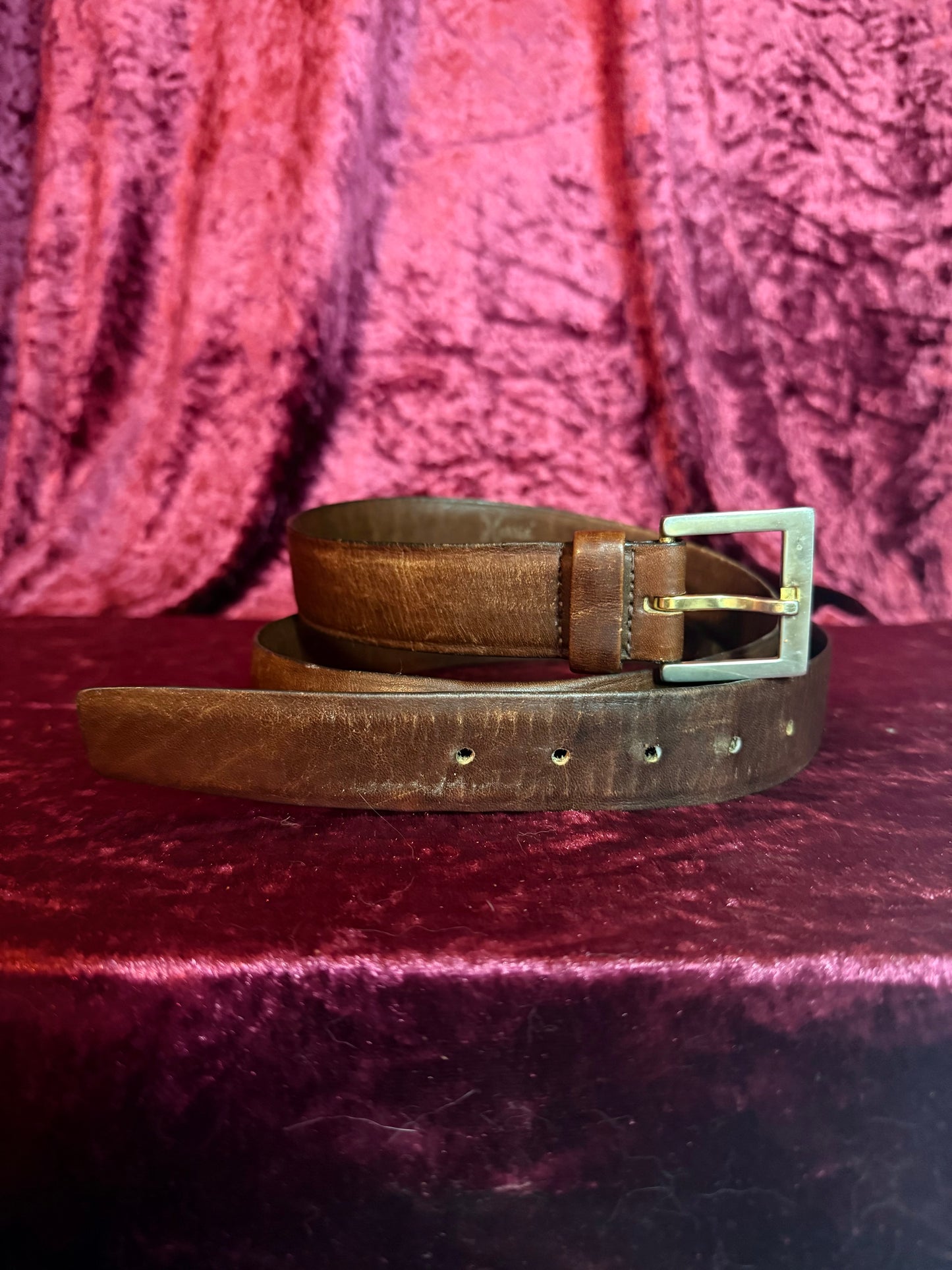 Vintage Accessories - Harris California Glove Leather Belt - Brown - M/L