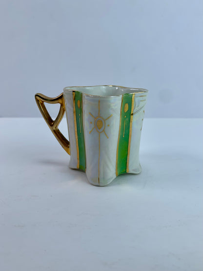 Vintage Kitchen - Demitasse Espresso Cup - Green & White - 2"