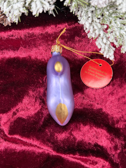 Vintage Christmas - Handblown Glass Ornament - Heeled Purple Slipper - Home For The Holidays