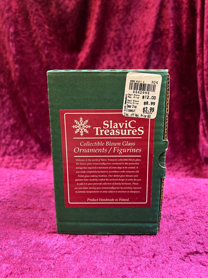 Vintage Christmas - Handblown Glass Ornament - Mini Panda - Slavic Treasures - Made In Poland