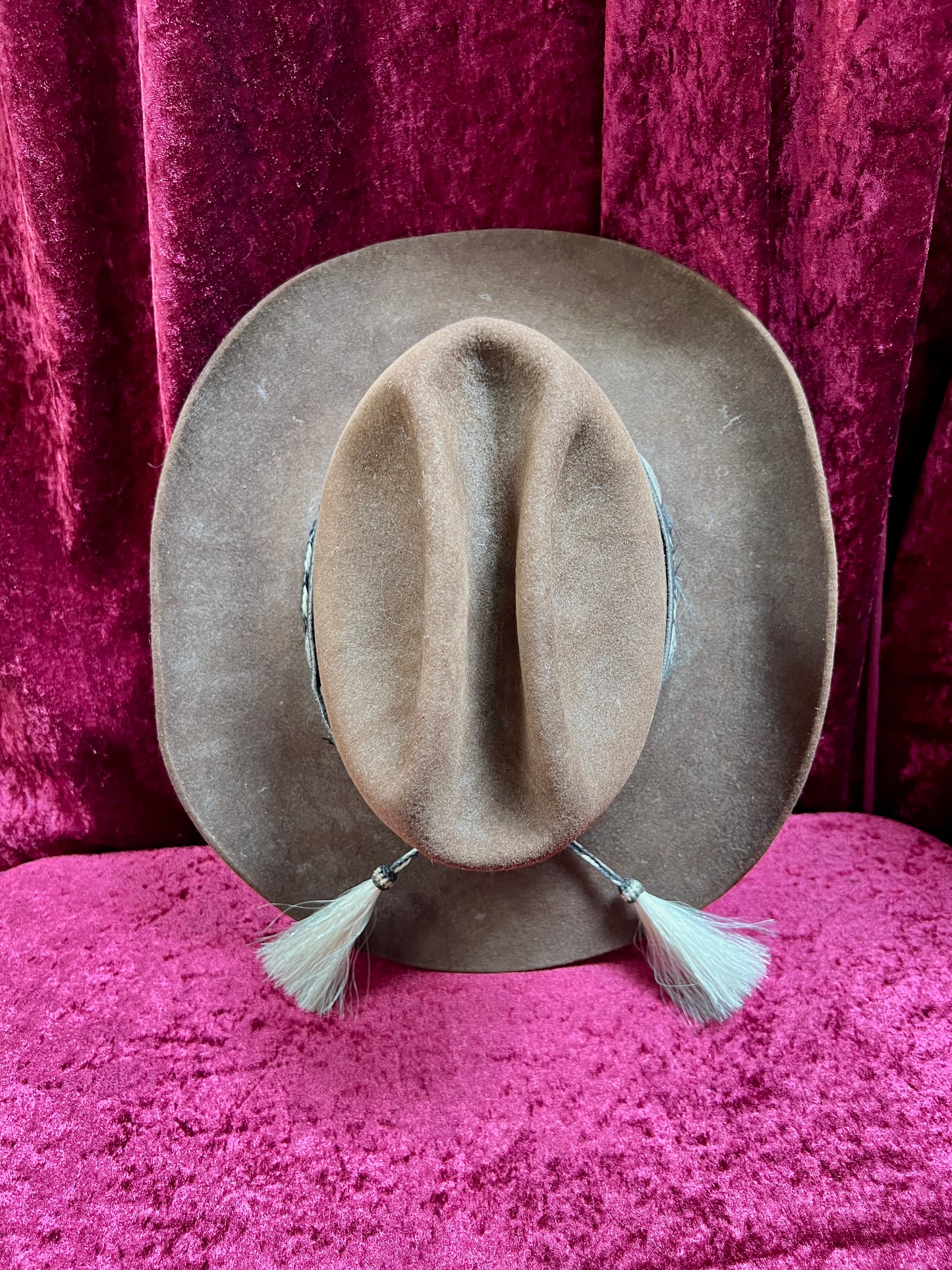 Vintage Brown Wool Cowboy Hat with Silver Conchos – Western Style - Stetson Junior