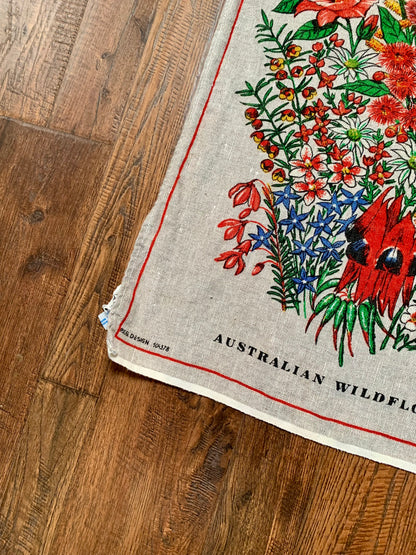 Vintage Linen Apron - Australian Wildflowers by Heil - Made In Holland