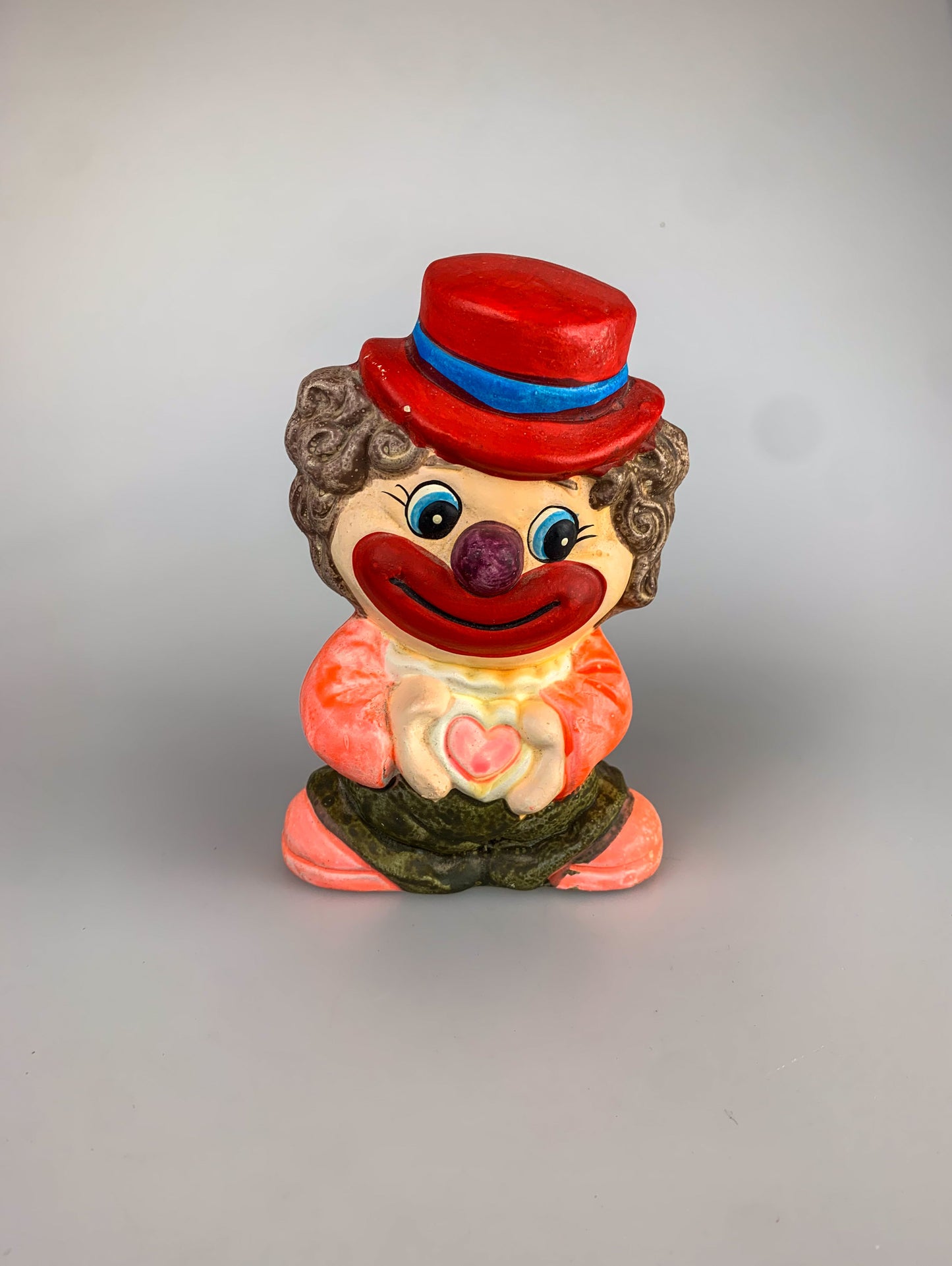 Vintage Chalkware Smiling Clown Coin Bank - Made In Taiwan