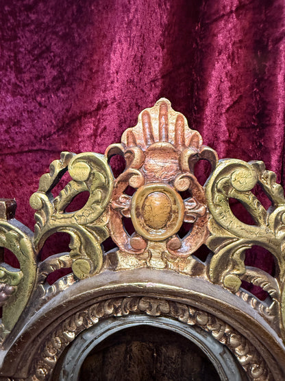 Vintage Hand Carved Wooden Altar - Immaculate Conception of Mary - Gold Shrine Devotional