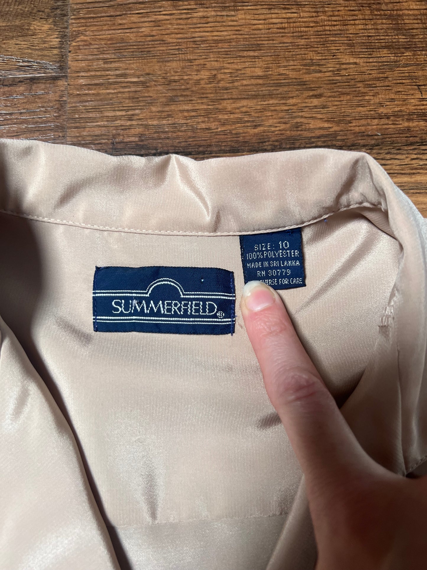 Vintage Clothing - Short Sleeve Blouse - Safari Khaki - Medium - Summerfield