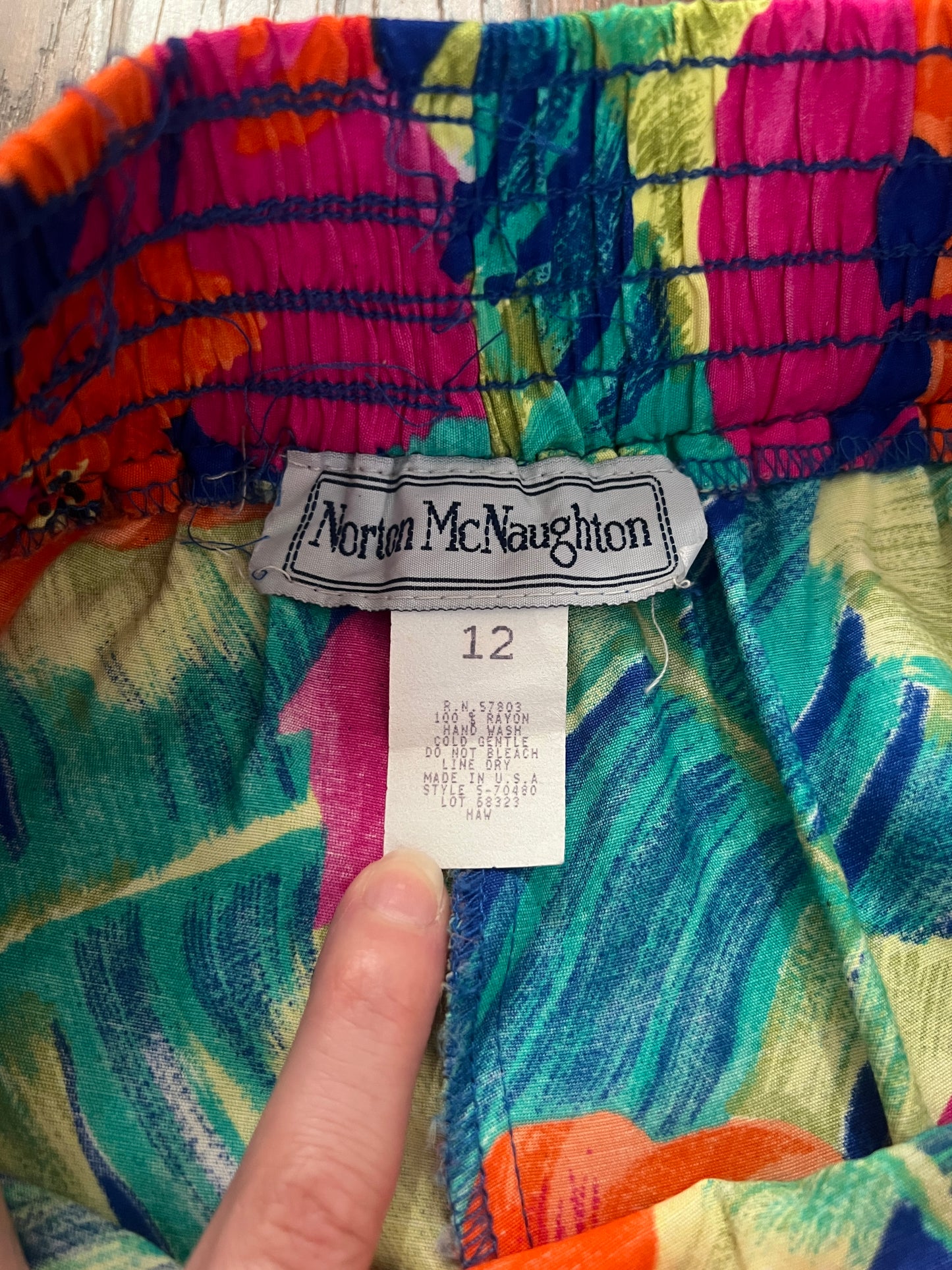Vintage Norton McNaughton Tropical Two Piece Set - Bright Hawaiian Florals - Medium