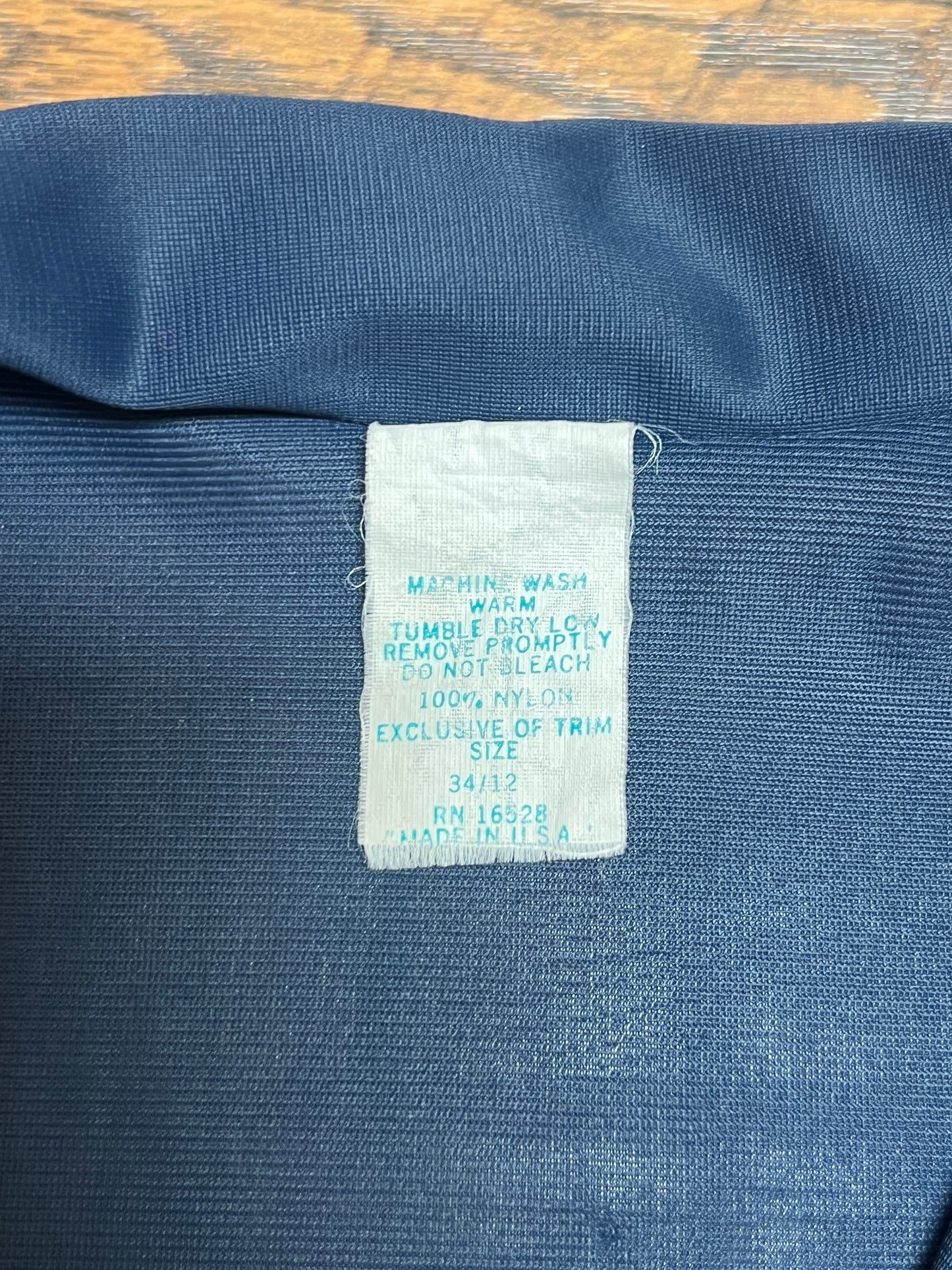 Vintage Clothing - Sheer Pajama Set - Dark Blue and White - Medium - Made In USA