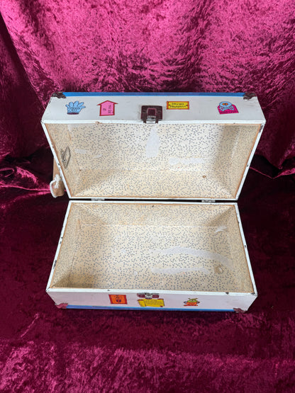 Vintage Toy - Metal Doll Suitcase with Dynamite Stickers - 1970s