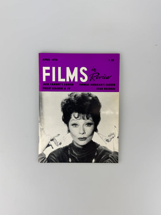 Films In Review Magazine - April 1974 - Jack Cardiff, Thomas Meighan, Badlands