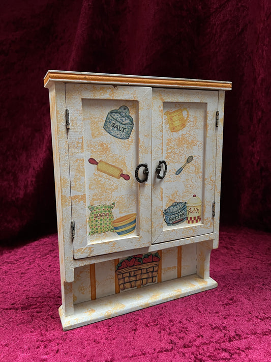 Vintage Terry's Village Wood Key Cabinet - Kitchen Cupboard Wall Key Holder