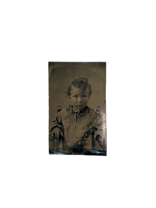 Antique Photograph - Tin Type - Haunted Victorian Child "No Name"