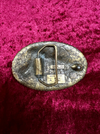 Vintage Solid Brass Belt Buckle - Luger Pistol 413 Limited Edition 1976 - Buckle Co. Chicago