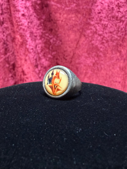 Vintage Pewter Novelty Signet Ring – Count Chocula Cameo - Size 7